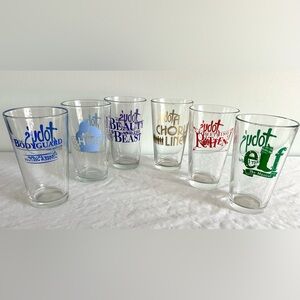Toby’s Dinner Theatre Pint Glass Lot of 6 | Elf Bodyguard Beauty & Beast+ More